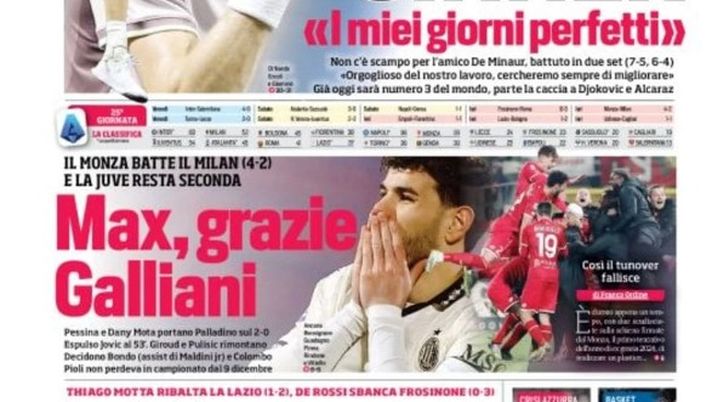 EDICOLA / CdS: Max, grazie Galliani. Monza batte Milan, Juve seconda - immagine 1