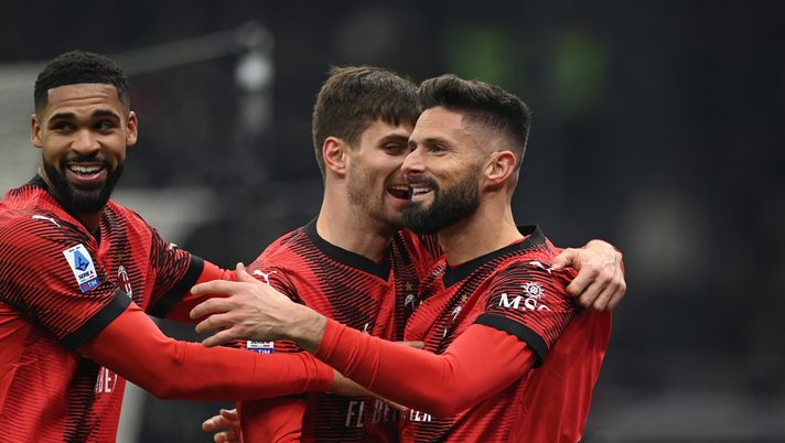 Esultanza giocatori Milan vs Roma