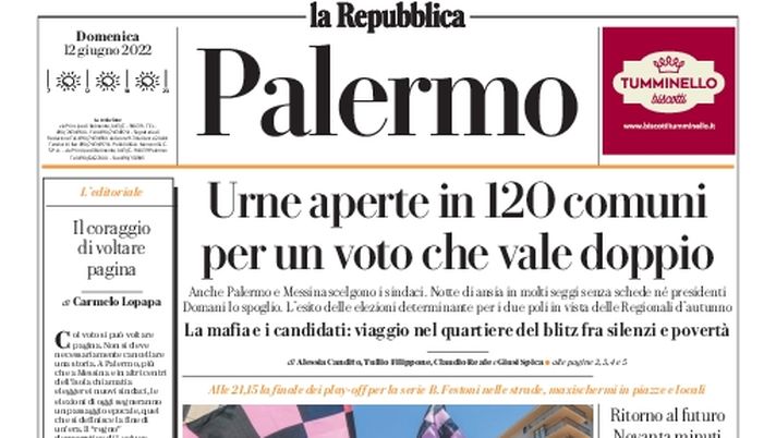 Prima Pagina, La Repubblica-Palermo: “Bandiere e sogni, è la sera dei miracoli”  Prima Pagina, La Repubblica-Palermo: “Bandiere e sogni, è la sera dei miracoli” - immagine 1
