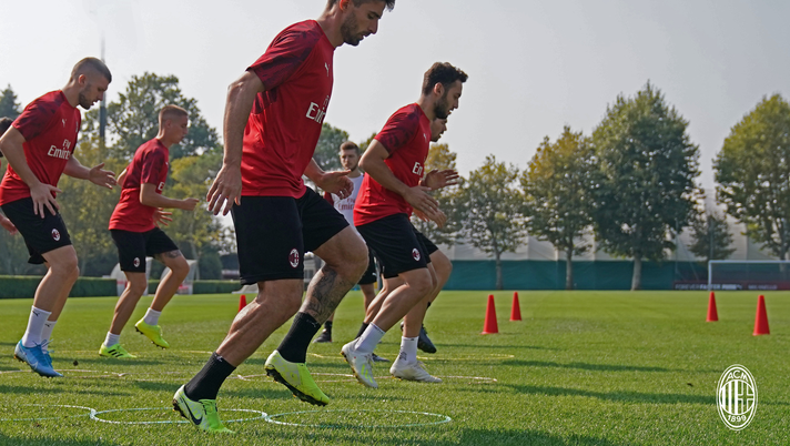 Il Milan a Milanello, foto @acmilan 