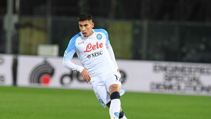 BERGAMO, ITALY - NOVEMBER 05: Mathias Oliveraof Napoli during the Serie A match between Atalanta BC and SSC Napoli at Gewiss Stadium on November 05, 2022 in Bergamo, Italy. (Photo by SSC NAPOLI/SSC NAPOLI via Getty Images) mario rui olivera