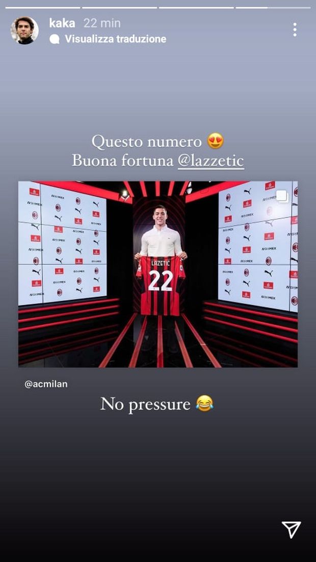 Milan, Kaka accoglie Lazetic: “Questo numero! Buona fortuna”- immagine 2