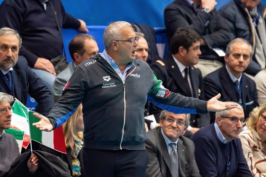 PALERMO, ITALY - JANUARY 29: Head coach Alessandro Campagna of Italy reacts during the Water Polo Europa Cup 2019 match between Italy and Montenegro on January 29, 2019 in Palermo, Italy. (Photo by Tullio M. Puglia/Getty Images) PALERMO, ITALY - JANUARY 29: Head coach Alessandro Campagna of Italy reacts during the Water Polo Europa Cup 2019 match between Italy and Montenegro on January 29, 2019 in Palermo, Italy. (Photo by Tullio M. Puglia/Getty Images)