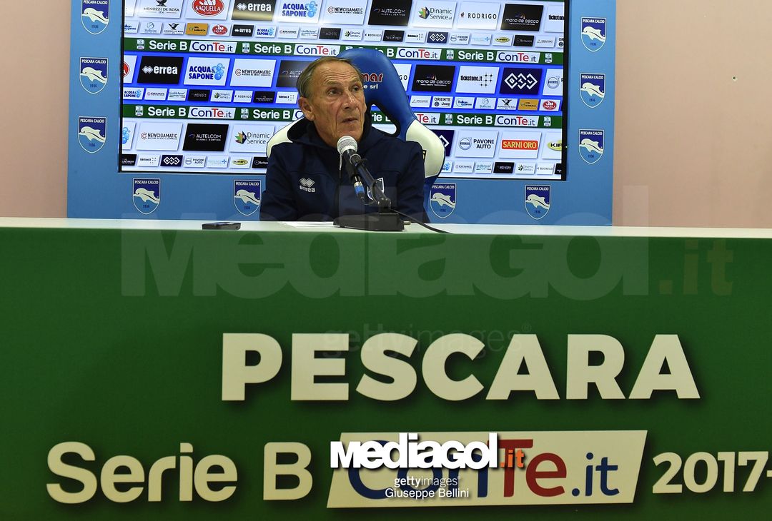  PESCARA, ITALY - NOVEMBER 03:  Zdenek Zeman head coach of Pescara Calcio during press conference after the Serie B match between Pescara Calcio and US Citta di Palermo FC at Stadio Adriatico Giovanni Cornacchia on November 3, 2017 in Pescara, Italy.  (Photo by Giuseppe Bellini/Getty Images) 