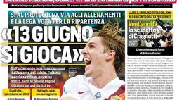 CORRIERE DELLO SPORT – La prima pagina di oggi, 14 maggio 2020