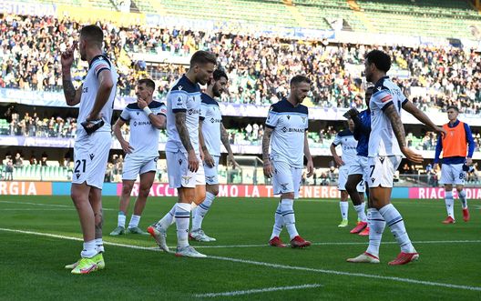 I biancocelesti a fine partita I biancocelesti a fine partita