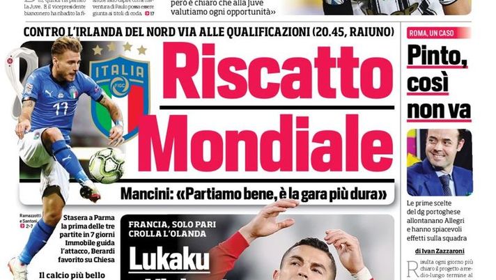 Prima Pagina, Corriere dello Sport: “Riscatto Mondiale. Dybala è sul mercato. CR7 flop”  Prima Pagina, Corriere dello Sport: “Riscatto Mondiale. Dybala è sul mercato. CR7 flop”