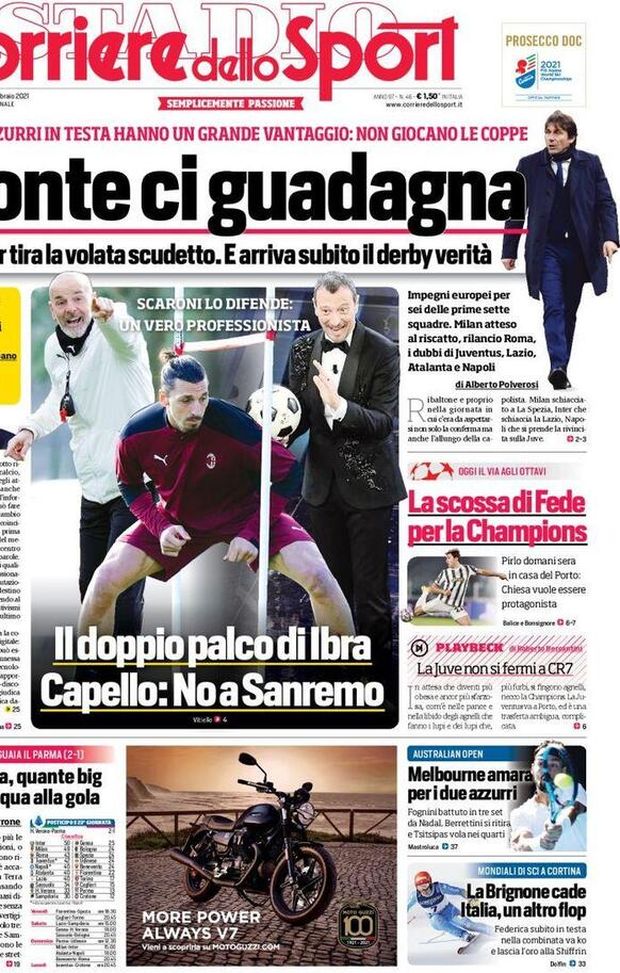 Il Corriere dello Sport, la prima pagina di oggi, martedì 16 febbraio 2021 Il Corriere dello Sport, la prima pagina di oggi, martedì 16 febbraio 2021