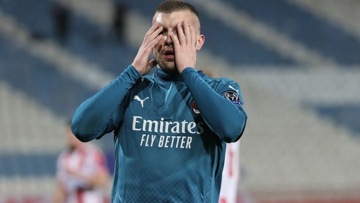 Ante Rebic (attaccante AC Milan), qui durante Stella Rossa-Milan (Europa League 2020-2021) | News (Getty Images) 