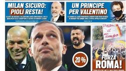 Prima Pagina, Tuttosport: “Milan sicuro, Pioli resta! Casting Juve. Forza Roma. Champions, il City ribalta il Psg”