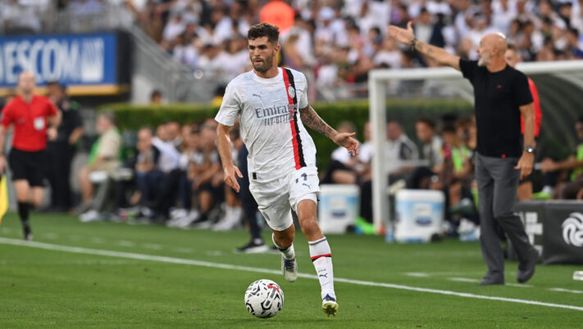 PASADENA, CALIFORNIA - JULY 23: Christian Pulisic of AC Milan in action during the Pre Season Friendly match between Real Madrid and AC Milan at Rose Bowl Stadium on July 23, 2023 in Pasadena, California. (Photo by Claudio Villa/AC Milan via Getty Images) Pioli: “Okafor può fare due ruoli, cosa mi aspetto da Pulisic. Su Romero e Loftus-Cheek…”- immagine 2