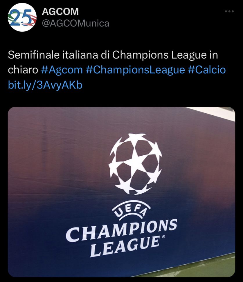 Derby di Champions, l’Agcom: “Milan-Inter va trasmessa in chiaro”- immagine 2