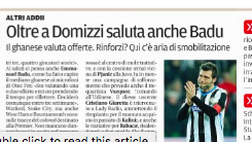 Messaggero Veneto: Oltre a Domizzi saluta anche Badu