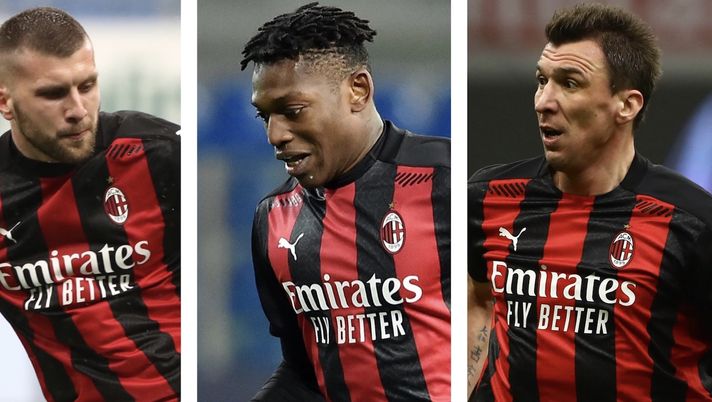 Ante Rebic, Rafael Leao e Mario Mandzukic (attaccanti AC Milan) | Milan News (Getty Images) 