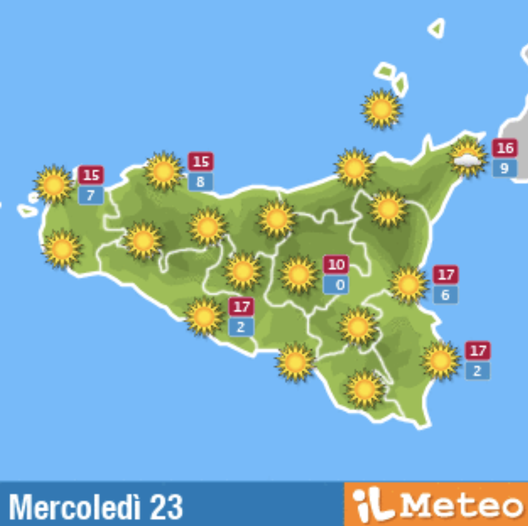 Meteo Palermo, cielo sereno: le previsioni di mercoledì 23 marzo 2022 meteo