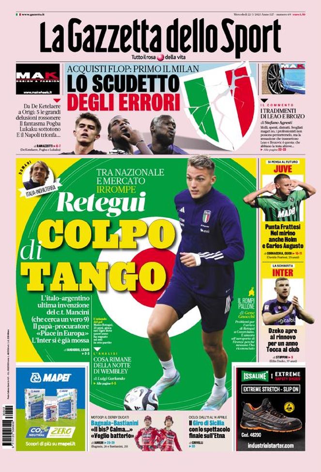 Gazzetta dello Sport 22/03/2023