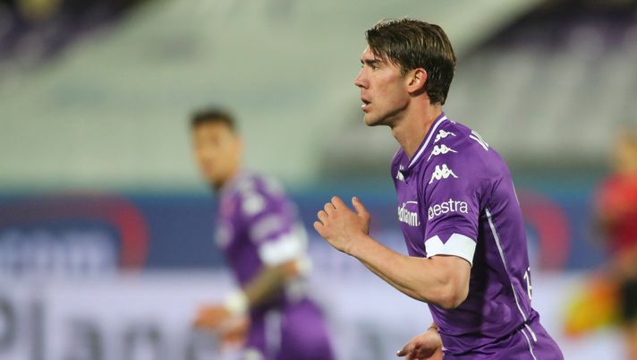 GERMOGLI PH: 11 APRILE 2021 FIRENZE STADIO ARTEMIO FRANCHI SERIE A FIORENTINA VS ATALANTA NELLA FOTO ESULTANZA VLAHOVIC 