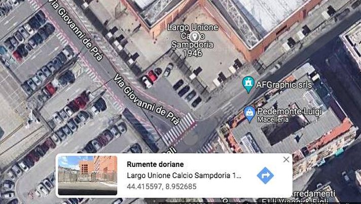 Il derby di Google Maps: Genoa, la sede Samp doventa “Rumente doriane” DERBY IRONICO