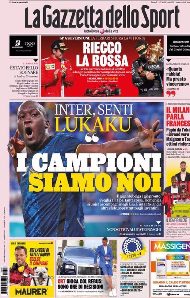 BUONGIORNO CITTACELESTE – LE PRIME PAGINE DEI PRINCIPALI QUOTIDIANI SPORTIVI – GUARDA 