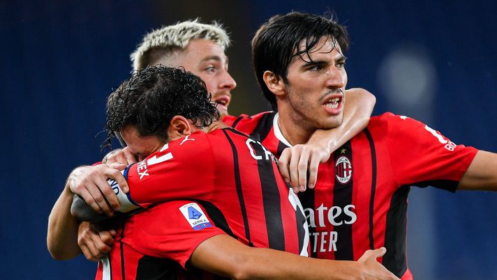 GENOA, ITALY - AUGUST 23: Brahim Diaz of Milan (L) celebrates with his team-mates Davide Calabria, Alexis Saelemaekers and Sandro Tonali after scoring a goal during the Serie A match between UC Sampdoria and Ac Milan at Stadio Luigi Ferraris on August 23, 2021 in Genoa, Italy. (Photo by Getty Images) GENOA, ITALY - AUGUST 23: Brahim Diaz of Milan (L) celebrates with his team-mates Davide Calabria, Alexis Saelemaekers and Sandro Tonali after scoring a goal during the Serie A match between UC Sampdoria and Ac Milan at Stadio Luigi Ferraris on August 23, 2021 in Genoa, Italy. (Photo by Getty Images)