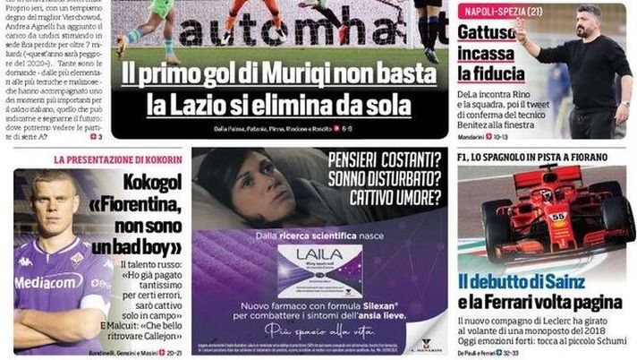 Il Corriere dello Sport, la prima pagina di oggi, giovedì 28 gennaio 2021 