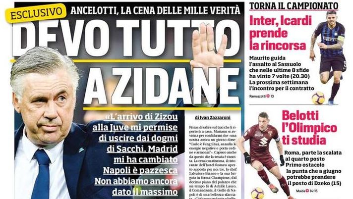 Prima Pagina, Corriere dello Sport: &#8220;Devo tutto a Zidane. Piatek è del Milan! Koulibaly, ingiustizia è fatta&#8230;&#8221; 