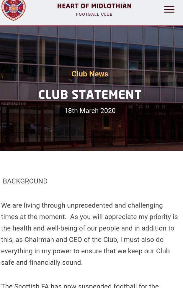 Il comunicato del club scozzese 