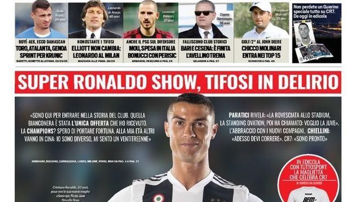 Prima Pagina, Tuttosport: “Solo Juve. Leonardo al Milan. Mou, spesa in Italia. Bari e Cesena, è finita…” Prima Pagina, Tuttosport: “Solo Juve. Leonardo al Milan. Mou, spesa in Italia. Bari e Cesena, è finita…”