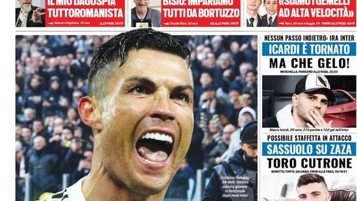 Prima Pagina, Tuttosport: “Nessuno lo ferma. Icardi è tornato, ma che gelo! Milan Champions con Milinkovic” 