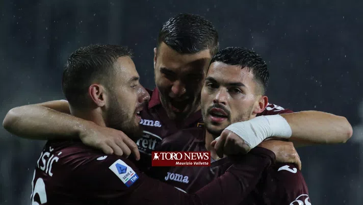 Torino-Sampdoria, esultanza Radonjic Buongiorno Vlasic