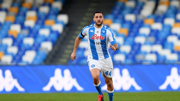 NAPLES, ITALY - DECEMBER 13: Kostantinos Manolas of SSC Napoli during the Serie A match between SSC Napoli and UC Sampdoria at Stadio Diego Armando Maradona on December 13, 2020 in Naples, Italy. Sporting stadiums around Italy remain under strict restrictions due to the Coronavirus Pandemic as Government social distancing laws prohibit fans inside venues resulting in games being played behind closed doors. (Photo by Francesco Pecoraro/Getty Images) NAPLES, ITALY - DECEMBER 13: Kostantinos Manolas of SSC Napoli during the Serie A match between SSC Napoli and UC Sampdoria at Stadio Diego Armando Maradona on December 13, 2020 in Naples, Italy. Sporting stadiums around Italy remain under strict restrictions due to the Coronavirus Pandemic as Government social distancing laws prohibit fans inside venues resulting in games being played behind closed doors. (Photo by Francesco Pecoraro/Getty Images)