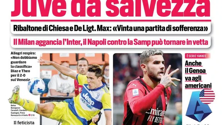 Prima Pagina, Corriere dello Sport: “Juve da salvezza. Roma, lo scudo di Mou”