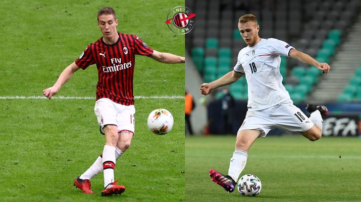 Andrea Conti (terzino AC Milan) e Tommaso Pobega (centrocampista AC Milan) | credits: Getty images 