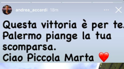 Palermo, da Silipo a Floriano: i rosanero ricordano la piccola Marta