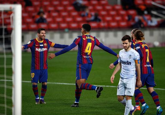 Barcellona Araujo Messi (getty images) Barcellona Araujo Messi (getty images)