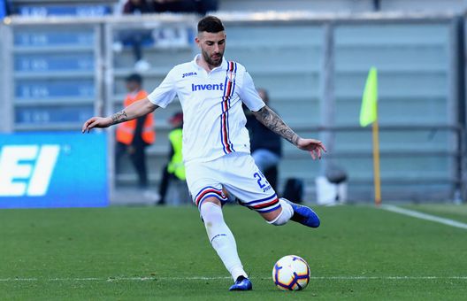  REGGIO NELL'EMILIA, ITALY - MARCH 16: Nicola Murru of UC Sampdoria in action during the Serie A match between US Sassuolo and UC Sampdoria at Mapei Stadium - Citta' del Tricolore on March 16, 2019 in Reggio nell'Emilia, Italy. (Photo by Alessandro Sabattini/Getty Images) 