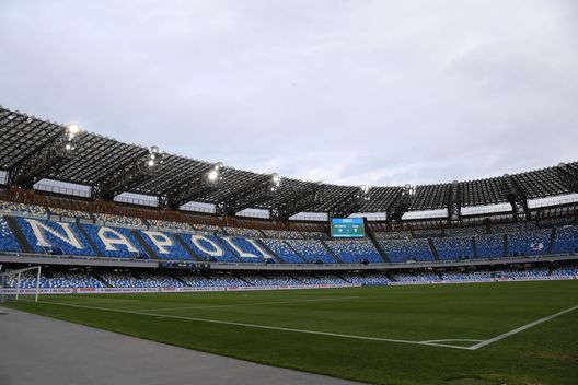 NAPLES, ITALY - APRIL 22: A general view of the stadium prior to the Serie A match between SSC Napoli and SS Lazio at Stadio Diego Armando Maradona on April 22, 2021 in Naples, Italy. (Photo by SSC NAPOLI/SSC NAPOLI via Getty Images) NAPLES, ITALY - APRIL 22: A general view of the stadium prior to the Serie A match between SSC Napoli and SS Lazio at Stadio Diego Armando Maradona on April 22, 2021 in Naples, Italy. (Photo by SSC NAPOLI/SSC NAPOLI via Getty Images)