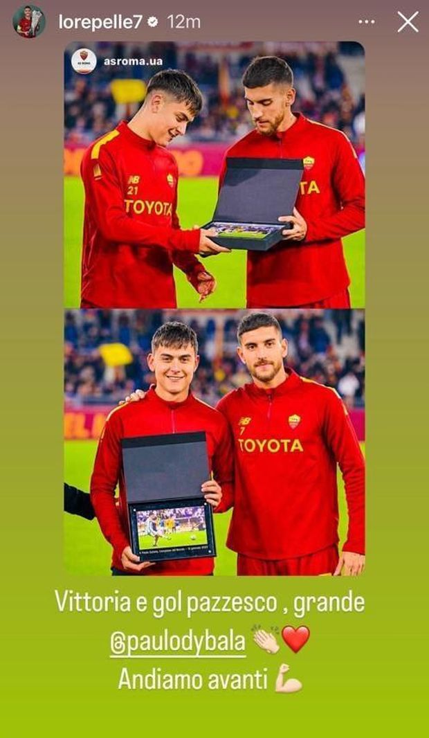 Joya social, Dybala: “Figli di Roma”. Pellegrini: “Andiamo avanti”- immagine 2