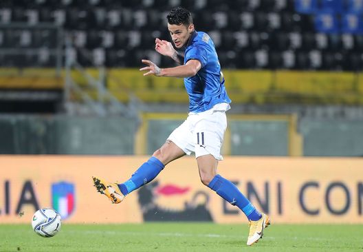 PISA, ITALY - NOVEMBER 18: Gianluca Scamacca of Italy U21 scores a goal during the UEFA Euro Under 21 Qualifier match between Italy U21 and Sweden U21 at Arena Garibaldi on November 18, 2020 in Pisa, Italy. (Photo by Gabriele Maltinti/Getty Images) PISA, ITALY - NOVEMBER 18: Gianluca Scamacca of Italy U21 scores a goal during the UEFA Euro Under 21 Qualifier match between Italy U21 and Sweden U21 at Arena Garibaldi on November 18, 2020 in Pisa, Italy. (Photo by Gabriele Maltinti/Getty Images)