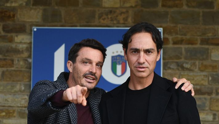 Milan, vecchie glorie a cena: Nesta insieme a Brocchi, Oddo e Ambrosini (getty images)