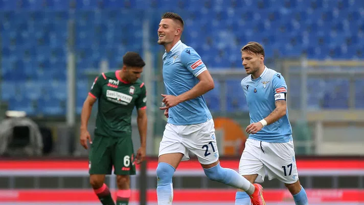 Lazio-Crotone, Milinkovic e Immobile