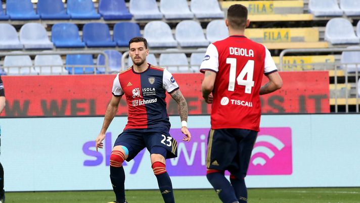 CAGLIARI, ITALY - JANUARY 31: Luca Ceppitelli of Cagliari in action during the Serie A match between Cagliari Calcio and US Sassuolo at Sardegna Arena on January 31, 2021 in Cagliari, Italy. (Photo by Enrico Locci/Getty Images) CAGLIARI, ITALY - JANUARY 31: Luca Ceppitelli of Cagliari in action during the Serie A match between Cagliari Calcio and US Sassuolo at Sardegna Arena on January 31, 2021 in Cagliari, Italy. (Photo by Enrico Locci/Getty Images)