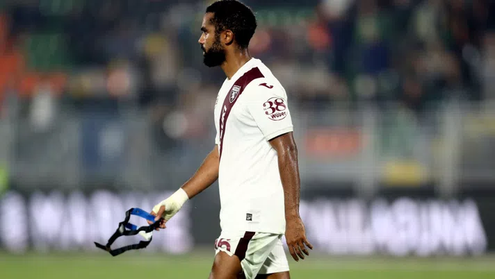 VENEZIA, ITALY - SEPTEMBER 27: Djidji of Torino during the Serie A match between Venezia FC and Torino FC at Stadio Pierluigi Penzo on September 27, 2021 in Venezia, Italy. (Photo by Maurizio Lagana/Getty Images)