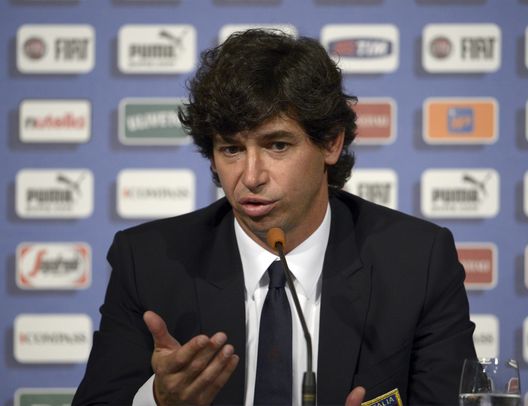 KRAKOW, POLAND - JULY 02: (L-R) FIGC vice president Demetrio Albertini speaks during the Italy press conference at the Casa Azzurri on July 2, 2012 in Krakow, Poland. (Photo by Claudio Villa/Getty Images) KRAKOW, POLAND - JULY 02: (L-R) FIGC vice president Demetrio Albertini speaks during the Italy press conference at the Casa Azzurri on July 2, 2012 in Krakow, Poland. (Photo by Claudio Villa/Getty Images)