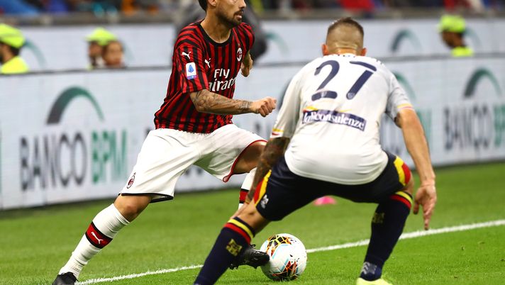 20 ottobre 2019, Milan-Lecce 2-2: il rossonero Jesús Suso in azione (credits: GETTY Images)