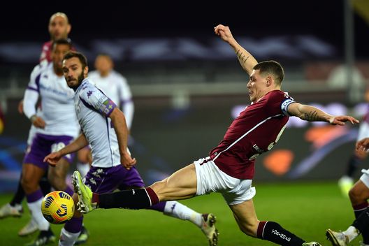 TURIN, ITALY - JANUARY 29: Andrea Belotti of Torino scores during the Serie A match between Torino FC and ACF Fiorentina at Stadio Olimpico di Torino on January 29, 2021 in Turin, Italy. (Photo by Valerio Pennicino/Getty Images) TURIN, ITALY - JANUARY 29: Andrea Belotti of Torino scores during the Serie A match between Torino FC and ACF Fiorentina at Stadio Olimpico di Torino on January 29, 2021 in Turin, Italy. (Photo by Valerio Pennicino/Getty Images)