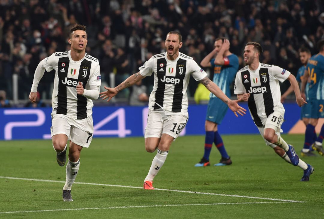  TURIN, ITALY - MARCH 12: Cristiano Ronaldo of Juventus celebrates after scoring a penalty (3-0) during the UEFA Champions League Round of 16 Second Leg match between Juventus and Club de Atletico Madrid at Allianz Stadium on March 12, 2019 in Turin, . (Photo by Tullio M. Puglia/Getty Images) 