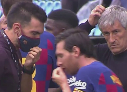 Barcellona Messi Sarabia (screenshot video Twitter) Barcellona Messi Sarabia (screenshot video Twitter)