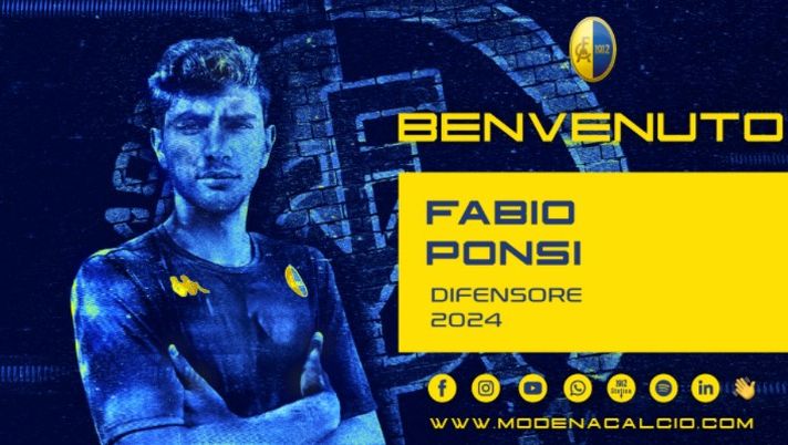 Ufficiale: Ponsi passa al Modena. Il comunicato degli emiliani Ufficiale: Ponsi passa al Modena. Il comunicato degli emiliani