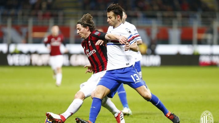 Riccardo Montolivo durante Milan-Sampdoria (credits: acmilan.com) 